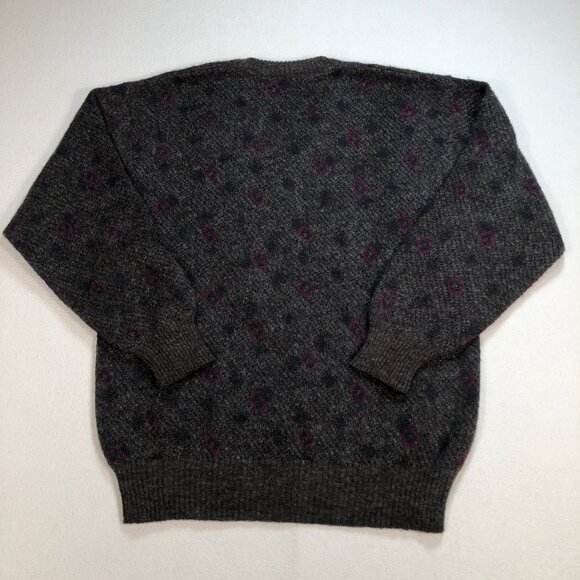 Ermenegildo Zegna Sweater Men's S Brown Geometric Wool Mohair Nylon V Neck HOLES - Picture 2 of 16